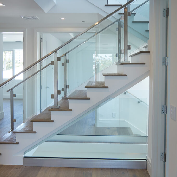 Minimalistic Condo Glass Stairway