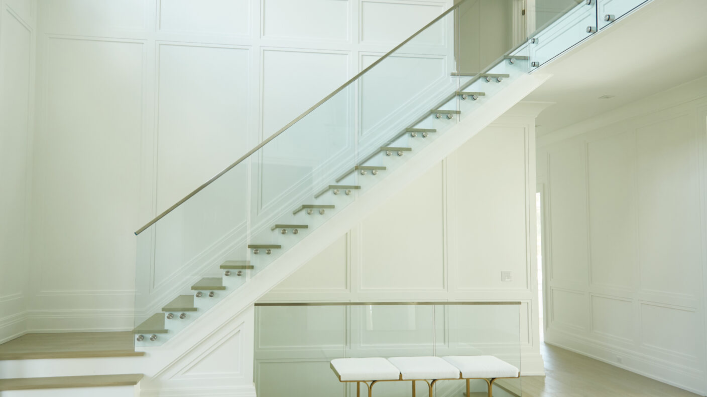 Floating Stair with Borderless glass railing, New York