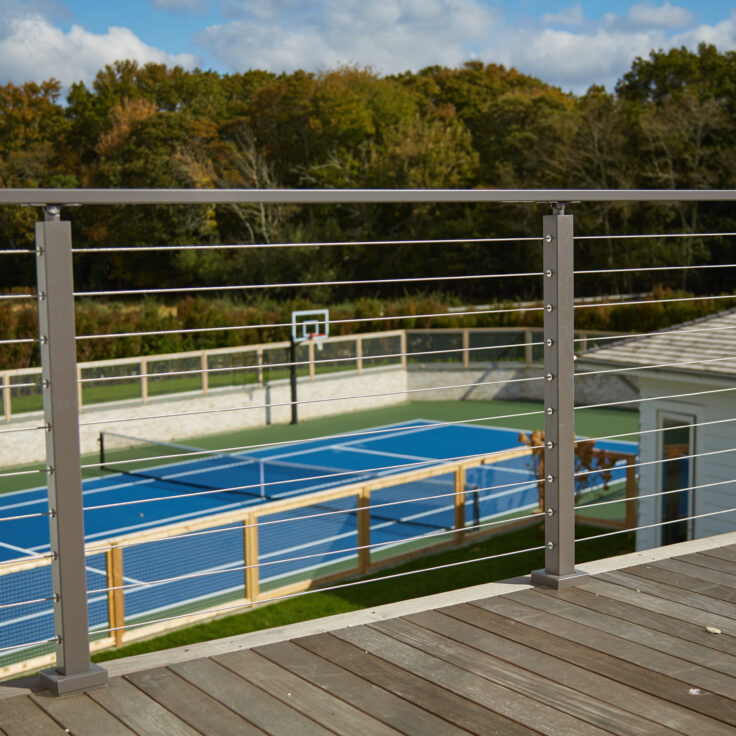 Cable Railing for Tennis Court Deck