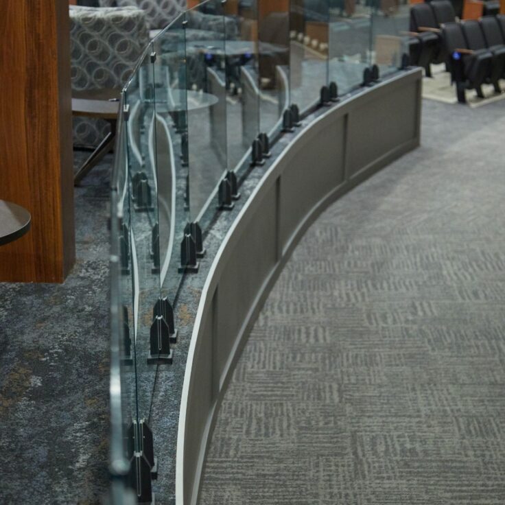 Glass Railing with Spigots for Church