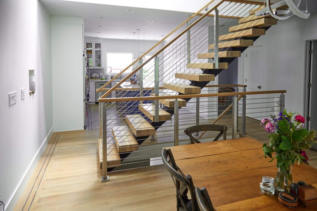 Floating Staircase with Thick Treads