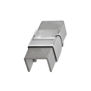 Adjustable coupler for square metal top cap for glass