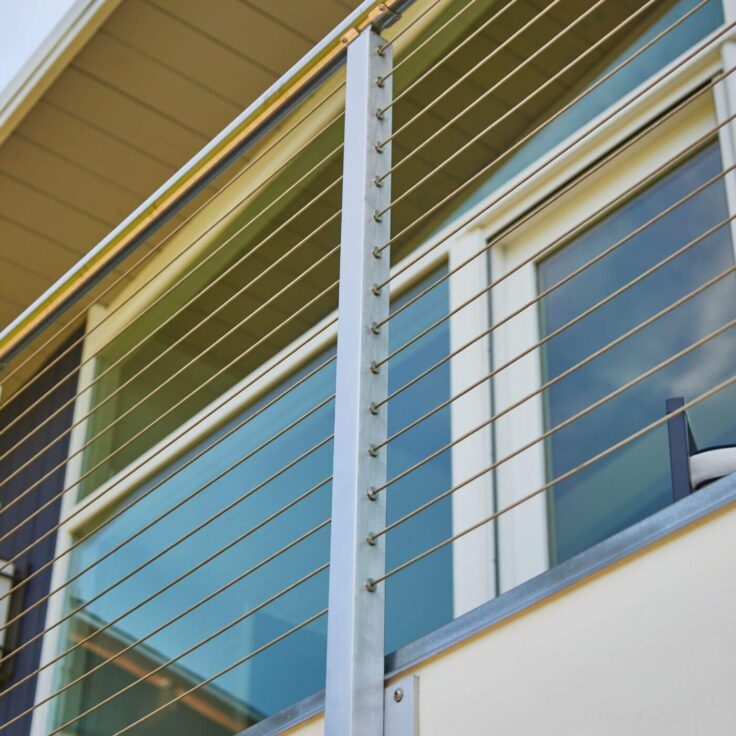 Side Mount Cable Railing Post on Balcony