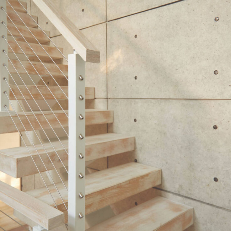 Floating Stairs with Surface Mount Posts