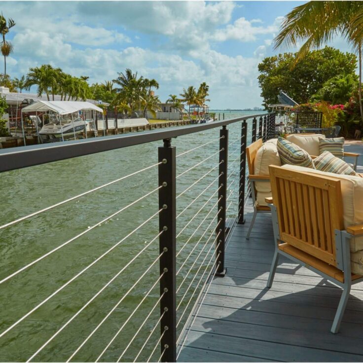 Black Cable Railing Waterfront Posts