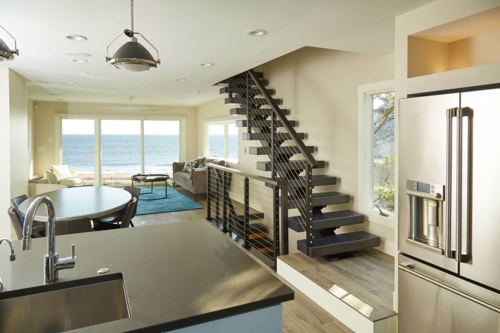 Floating Staircase with Beach View
