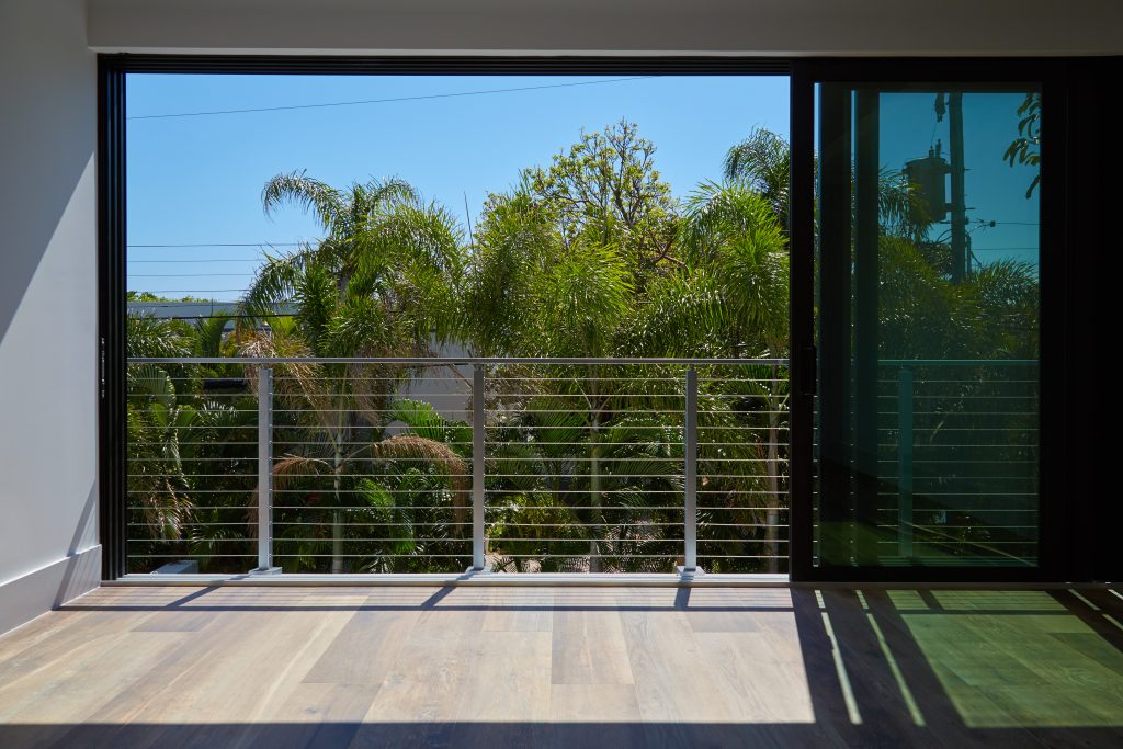 Cable Railing Balcony with Sliding Glass Doors