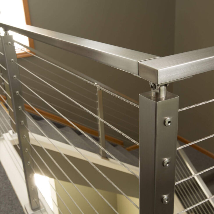 Metal Handrail for a Post-to-Post Cable System