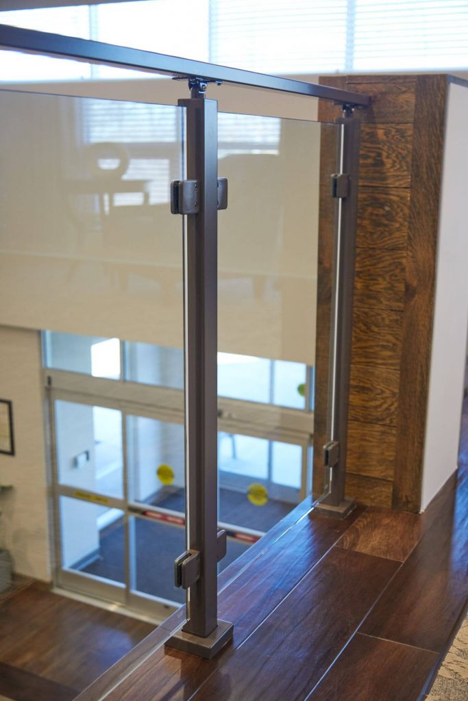 Glass Railing post with clips