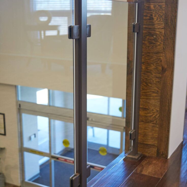 Glass Railing post with clips