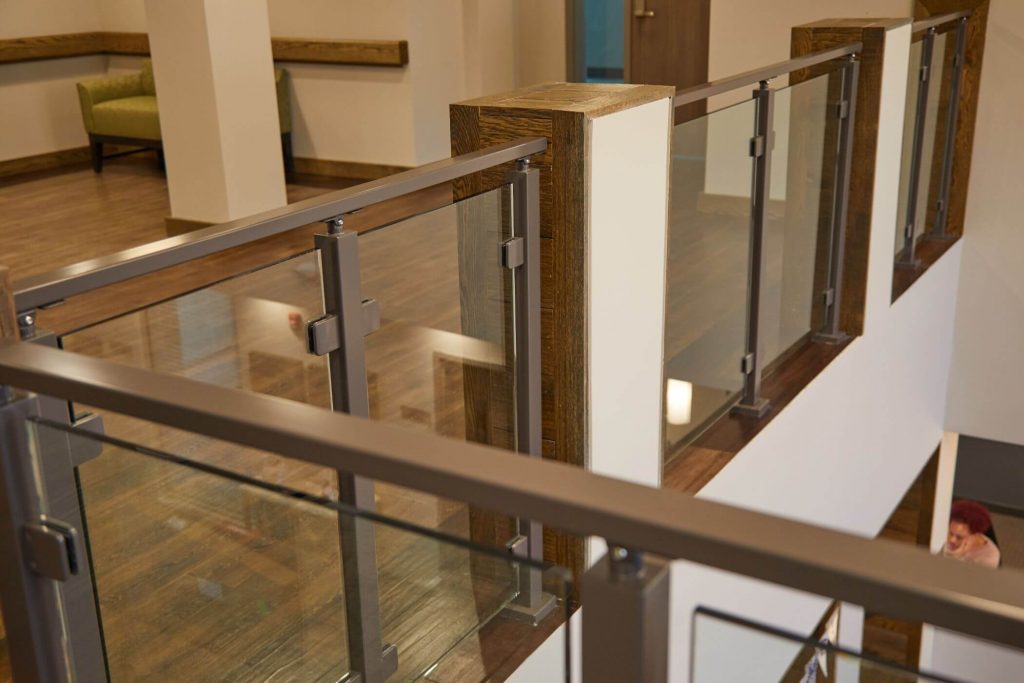 Glass Railing system with Metal Handrail