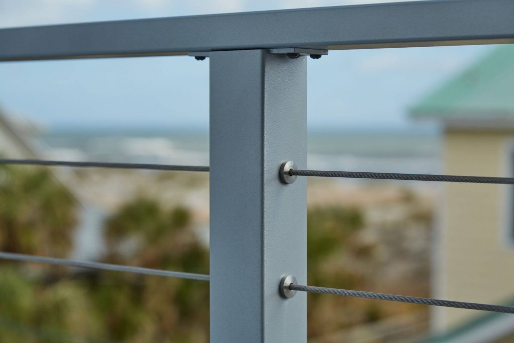 Flat Top Posts with Metal Handrail