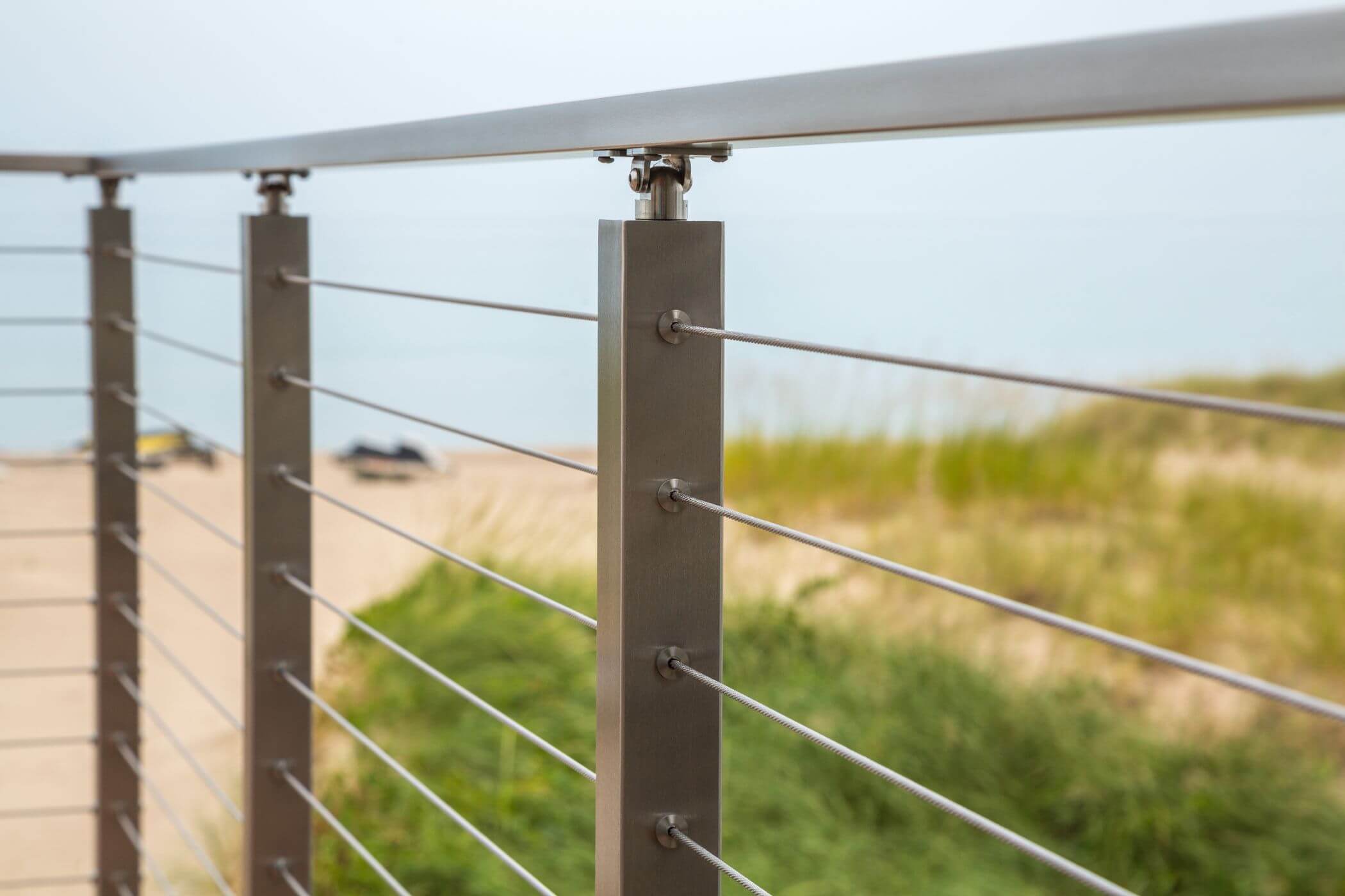 Wire Rope Balustrades with Brushed or Mirror Finished Posts