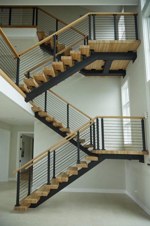 Floating Switchback Stairs for a Westhampton Home - Viewrail