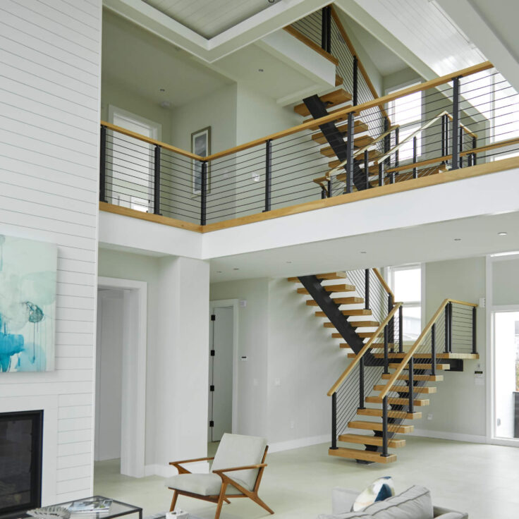 Floating Switchback Stairs for a Westhampton Home