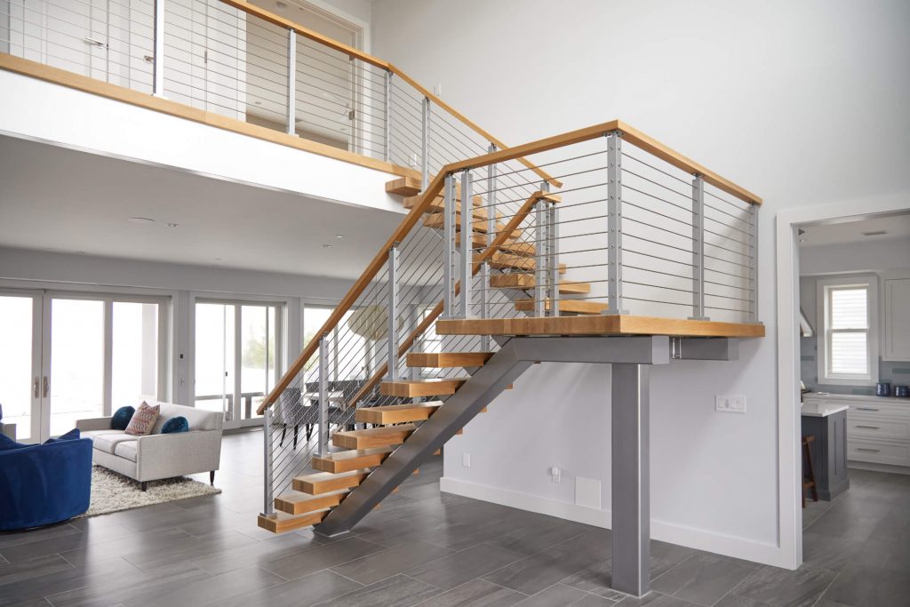 Metal Stair Stringer with Floating Treads