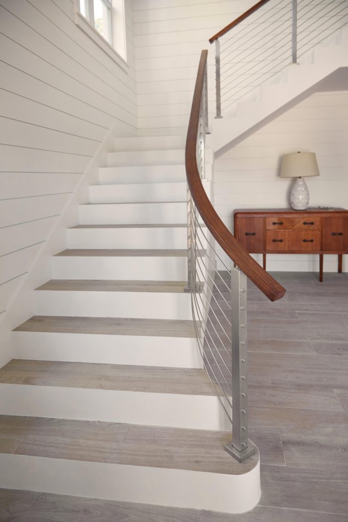 Curved Rod Railing for Stairs