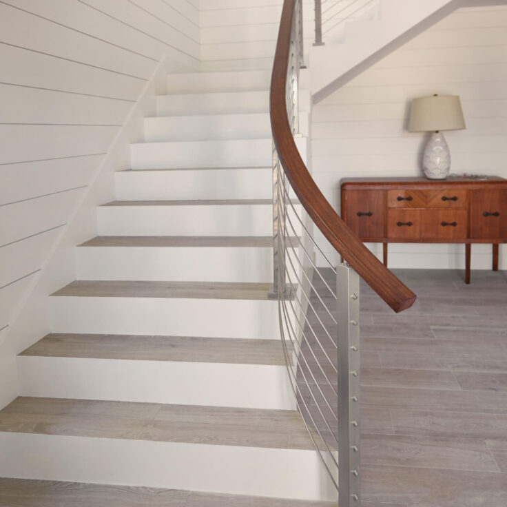 Curved Rod Railing for Stairs