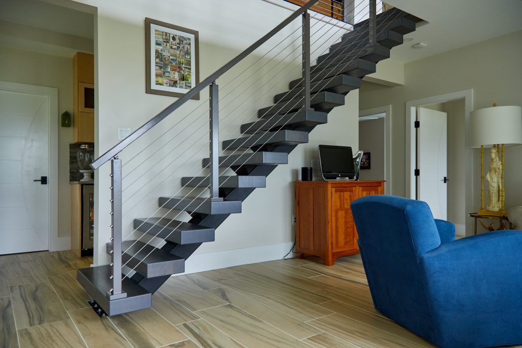 Floating Double Stringer Stair with Hidden Tread Supports  Stairs design  interior, Stairway design, Staircase design