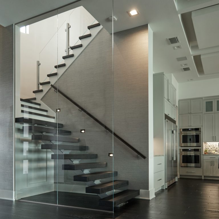 Glass Railing Floating Stair