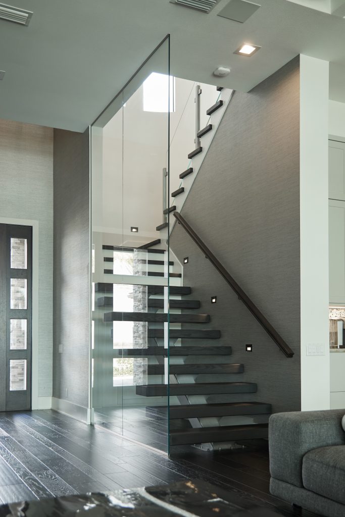 Glass Railing Floating Stair