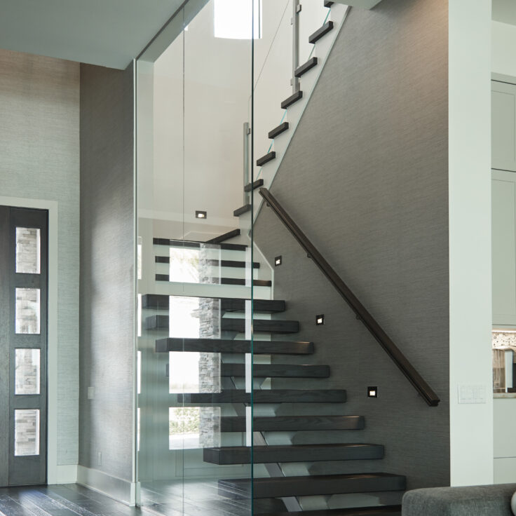 Glass Railing Floating Stair