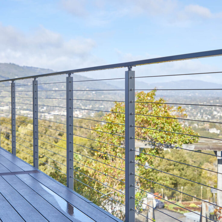 Side Mounted, Speedboat Silver Cable Railing