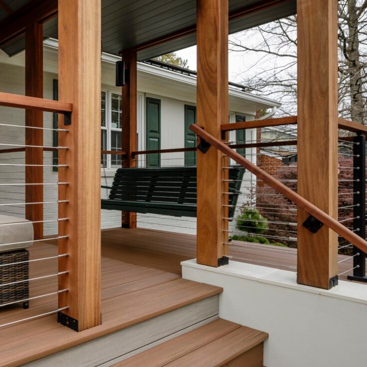 Cozy Front Porch with DriveTite Cable Railing